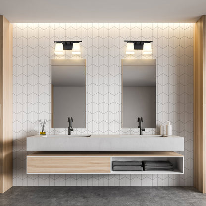 Darcy Bath Vanity Light in bathroom.
