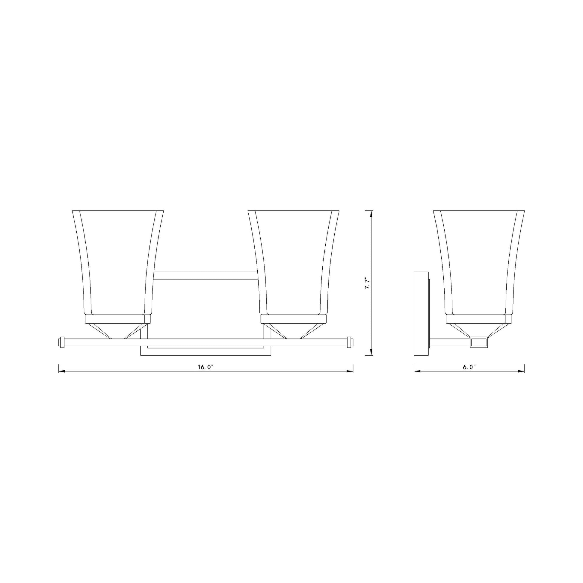 Darcy Bath Vanity Light - line drawing.