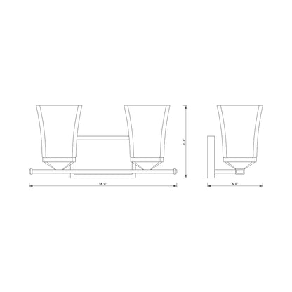Darcy Bath Vanity Light - line drawing.