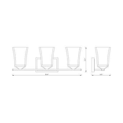 Darcy Bath Vanity Light - line drawing.