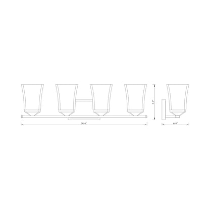 Darcy Bath Vanity Light - line drawing.