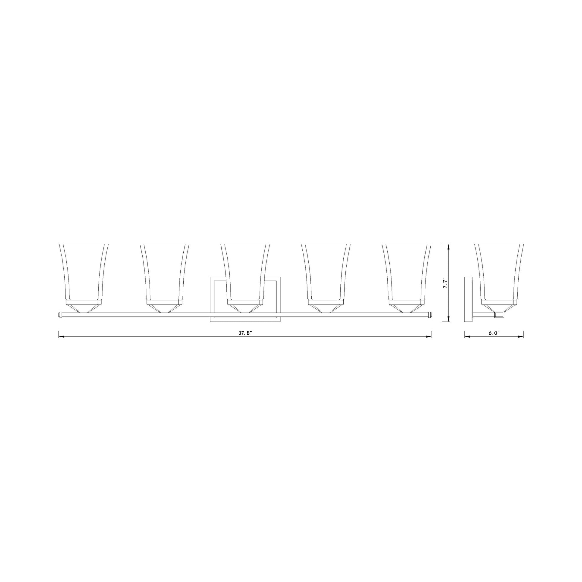 Darcy Bath Vanity Light - line drawing.