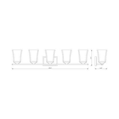 Darcy Bath Vanity Light - line drawing.