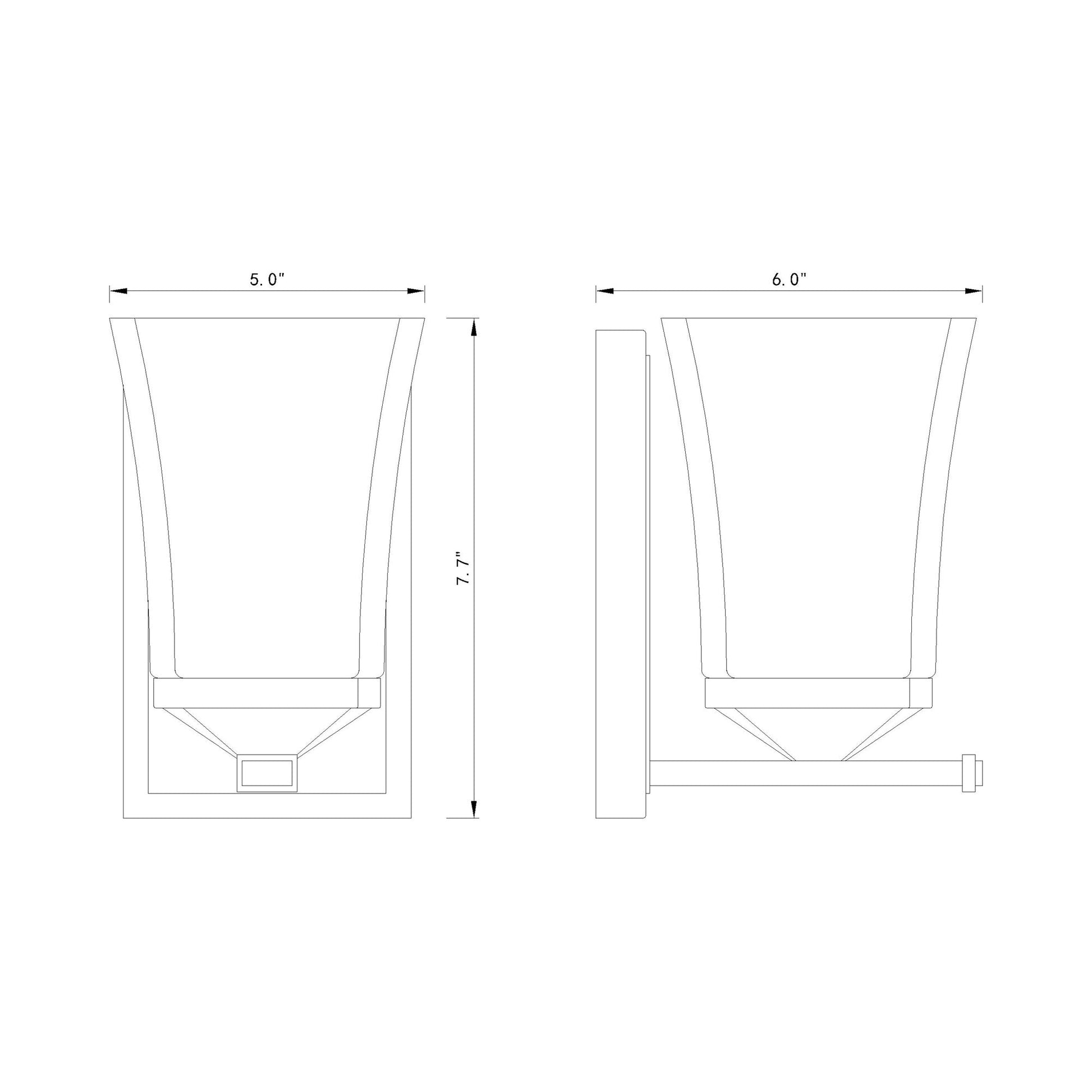 Darcy Bath Wall Light - line drawing.