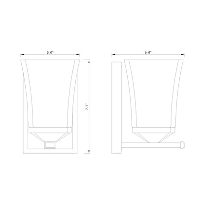 Darcy Bath Wall Light - line drawing.
