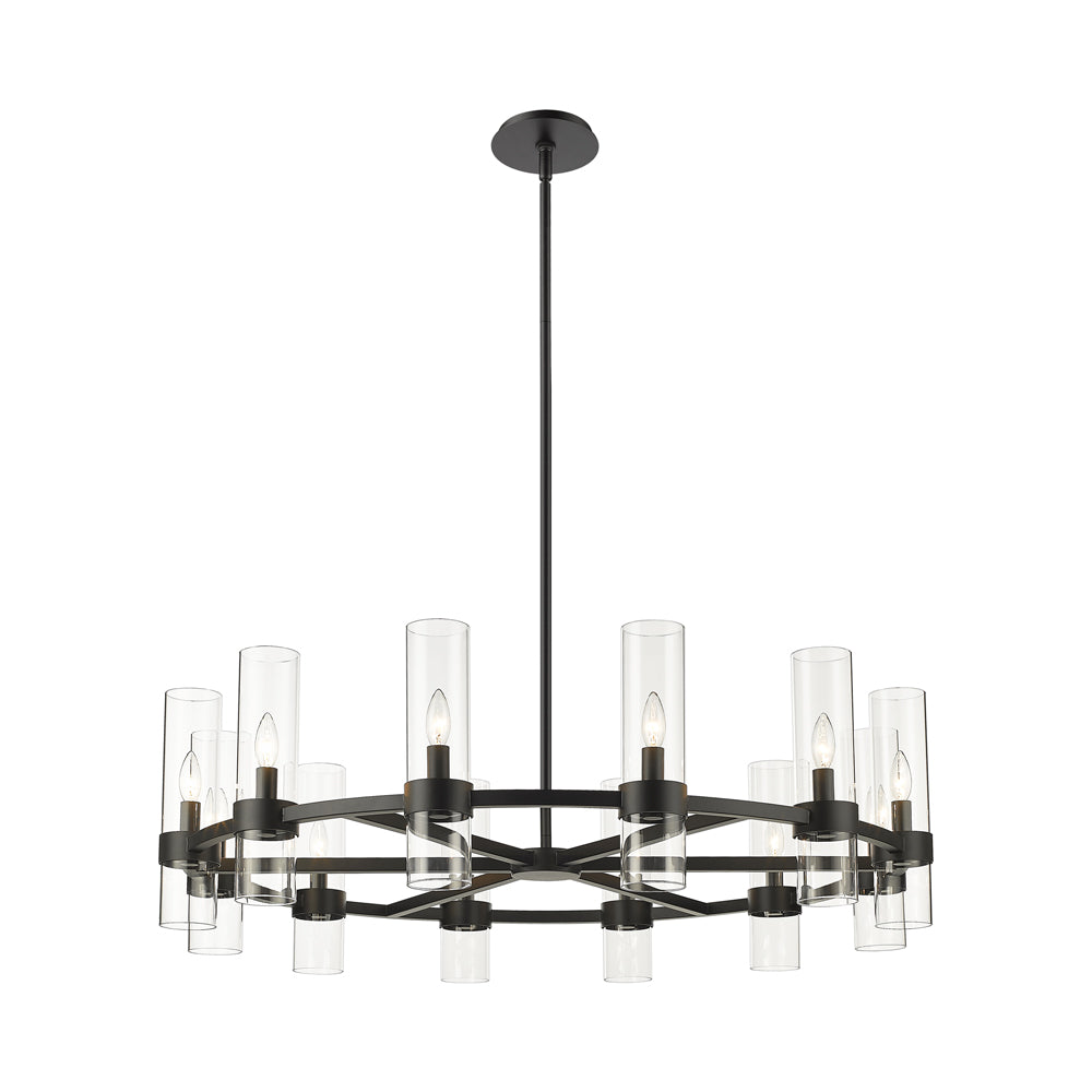 Datus Chandelier in Matte Black (12-Light).