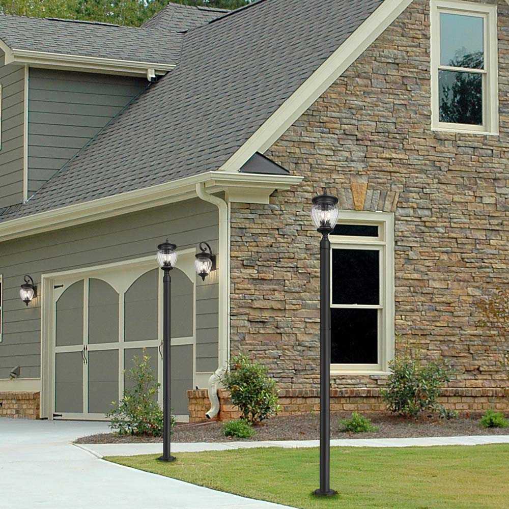 Davina Outdoor Lean Post Light in Outside Area.