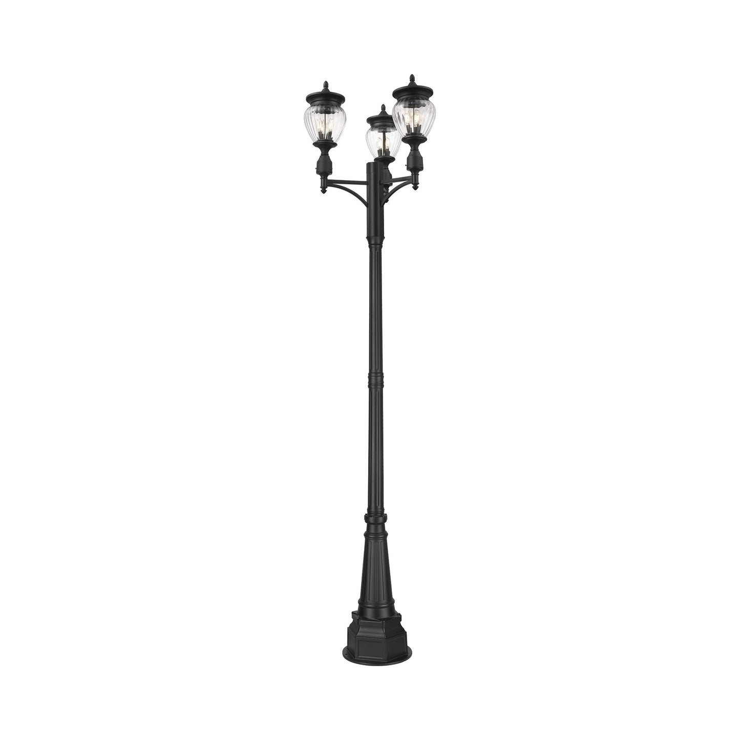 Davina Outdoor Ornate Post Light (3-Shade/31.38-Inch).
