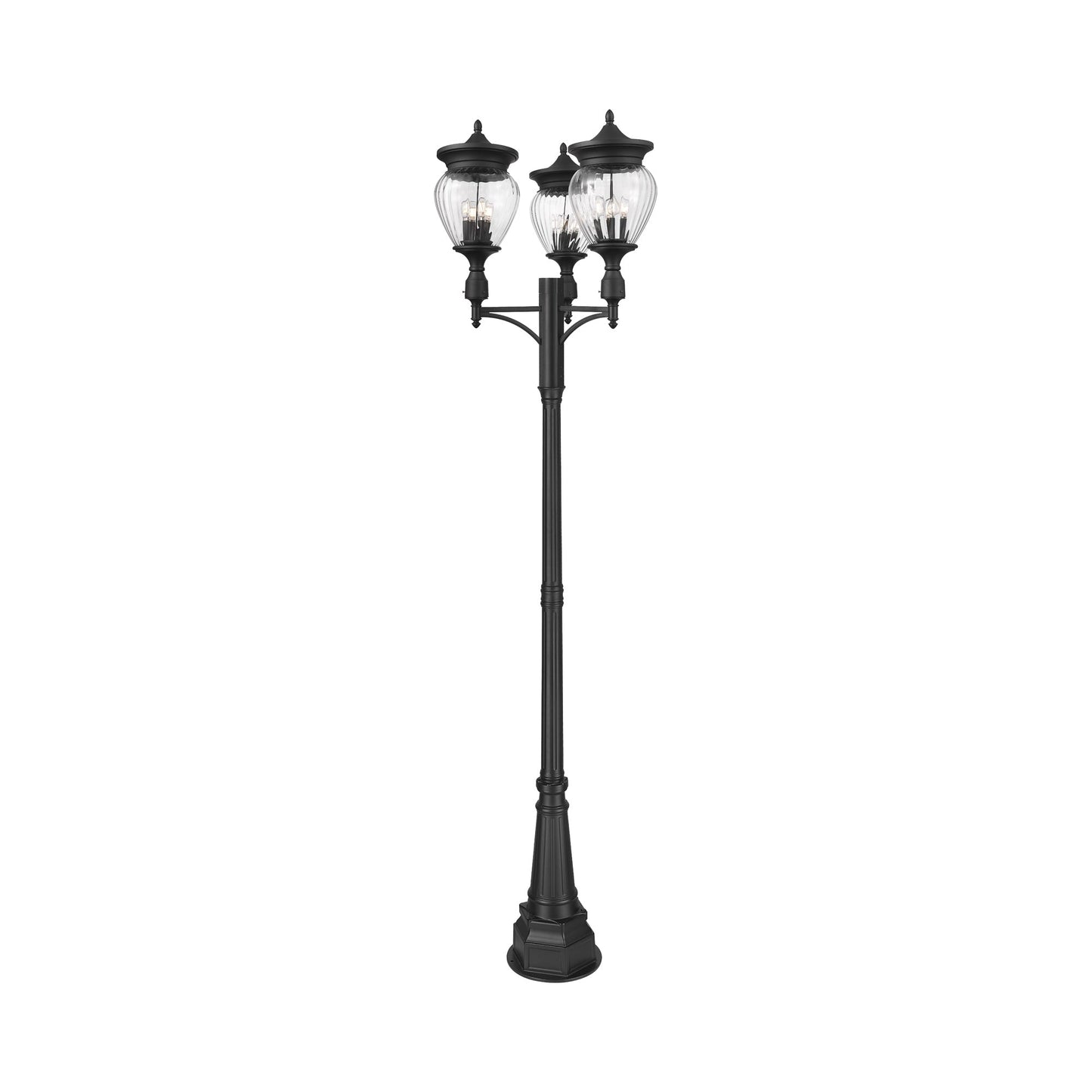 Davina Outdoor Ornate Post Light (3-Shade/34.38-Inch).