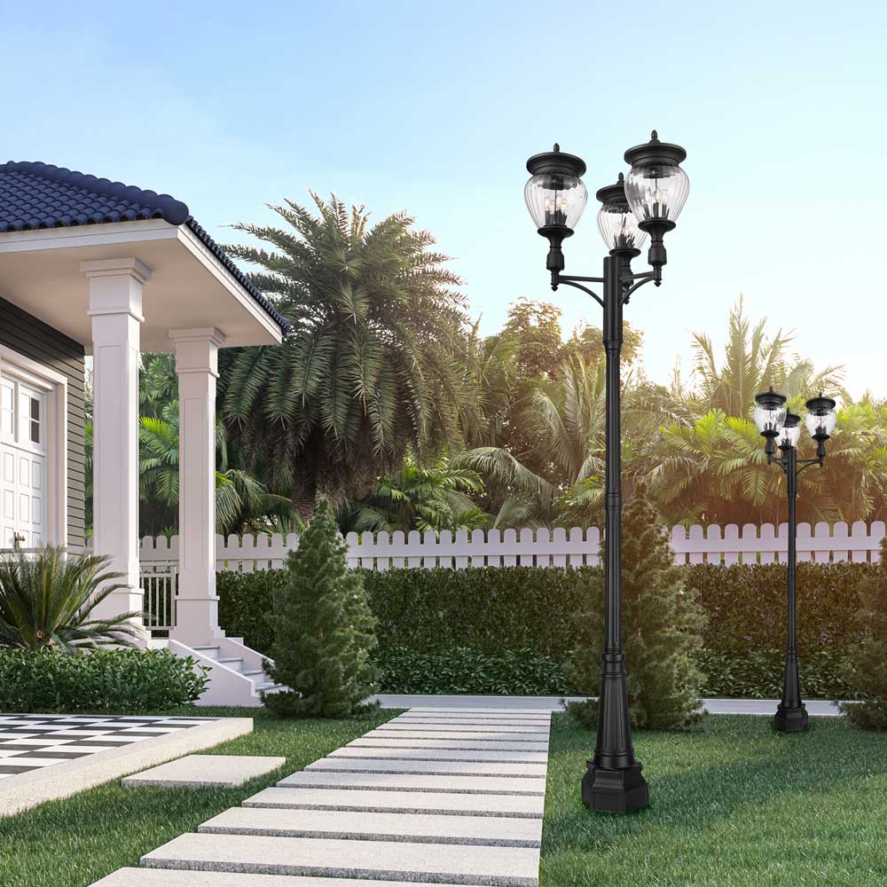 Davina Outdoor Ornate Post Light in Outside Area.