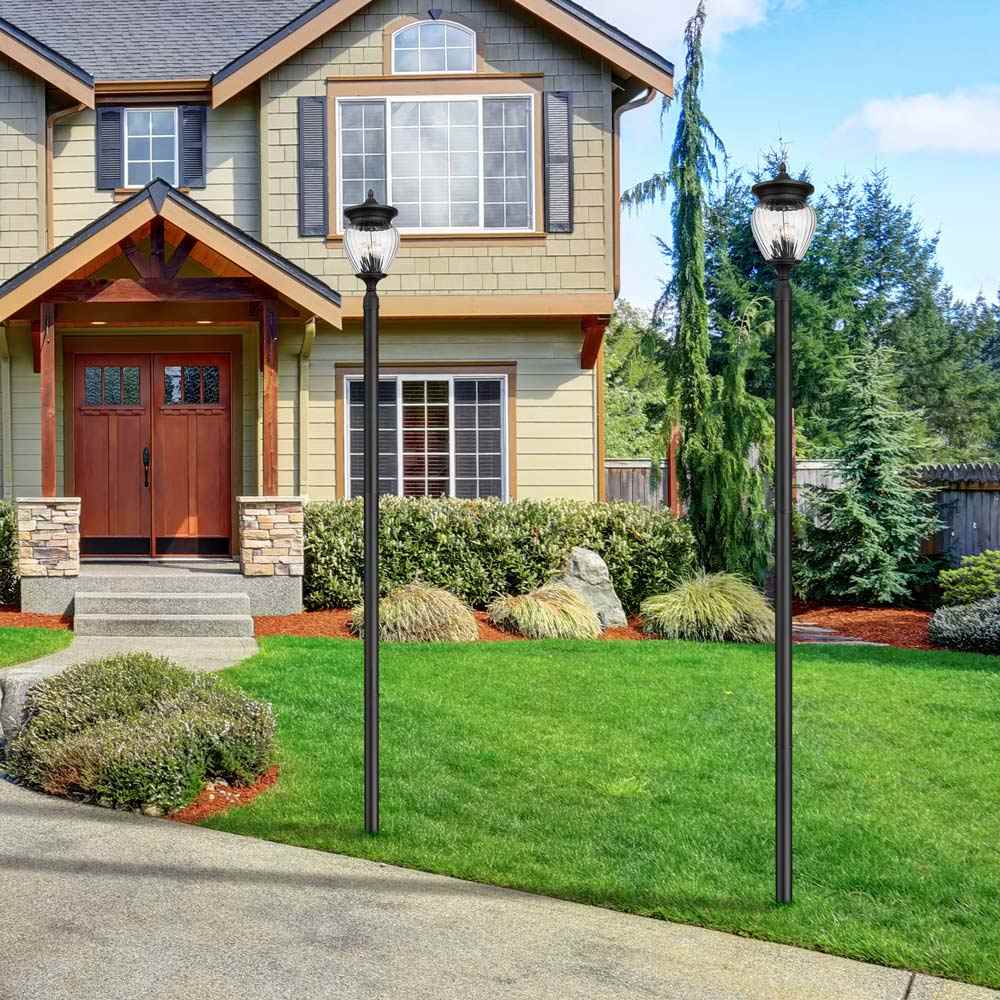 Davina Outdoor Sleek Post Light in Outside Area.
