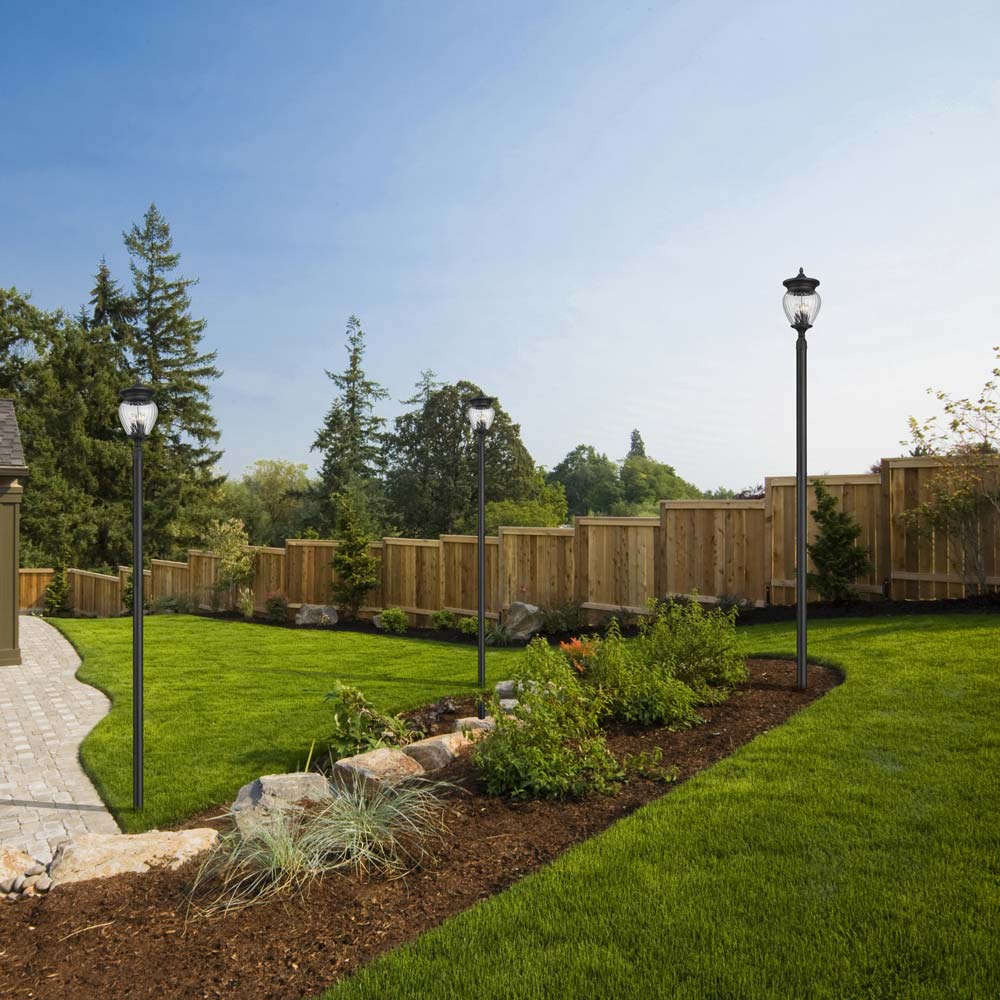 Davina Outdoor Sleek Post Light in Outside Area.