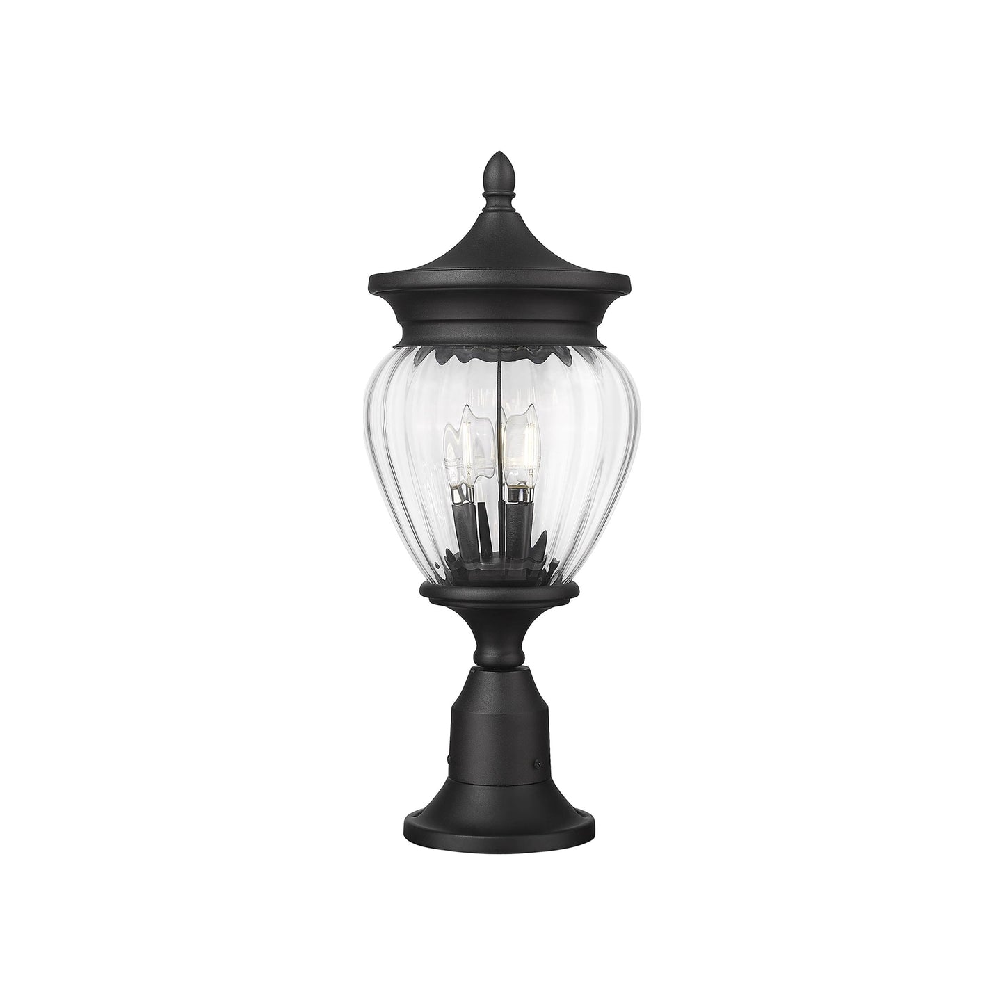 Davina Outdoor Teardrop Post Light (Round Pier Mount/9-Inch).