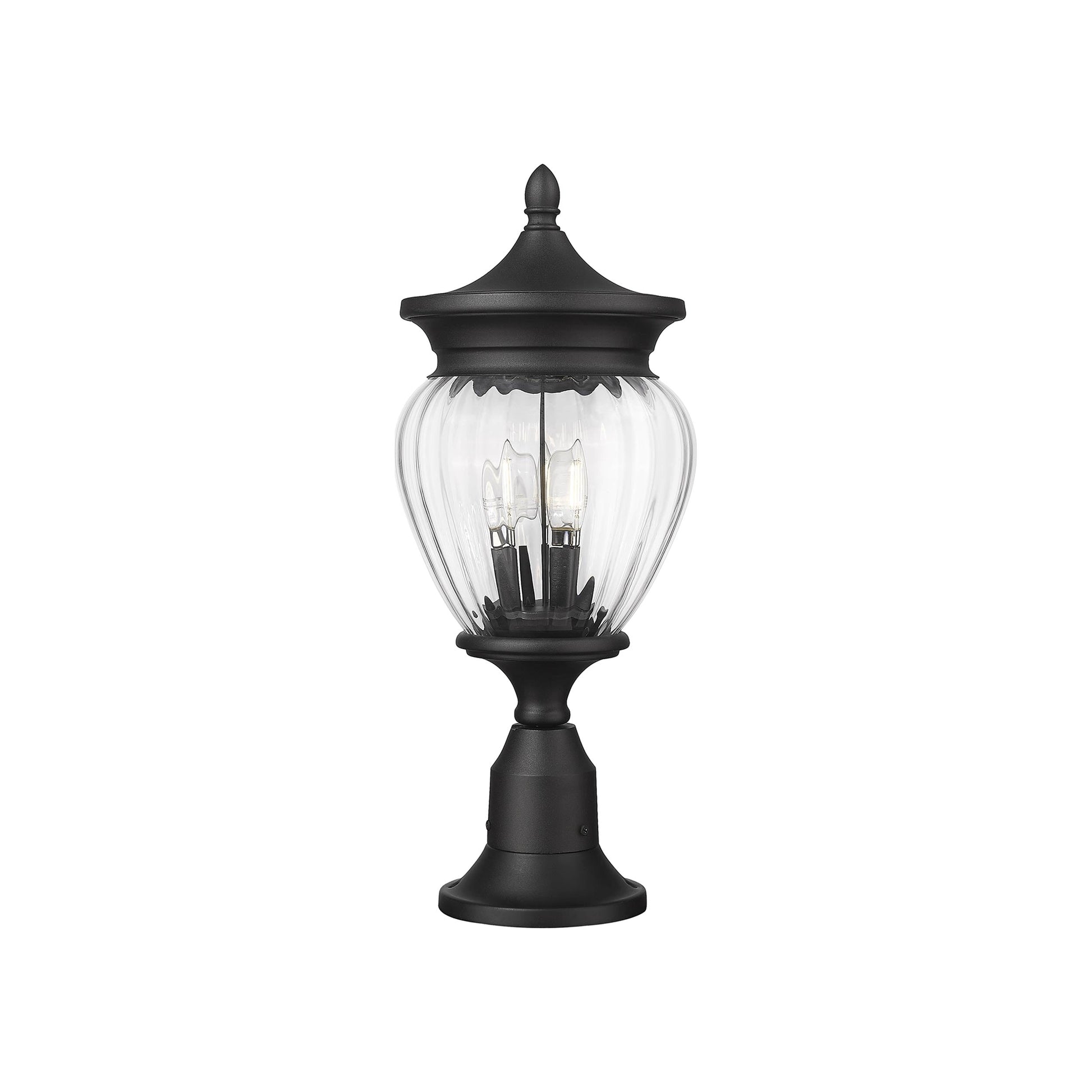 Davina Outdoor Teardrop Post Light (Round Pier Mount/9-Inch).