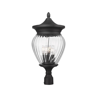 Davina Outdoor Teardrop Post Light (Round Post Mount/12-Inch).