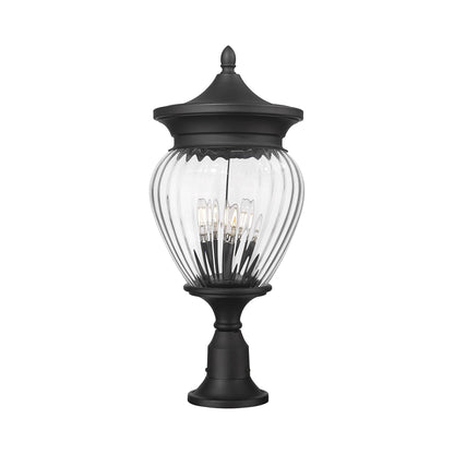 Davina Outdoor Teardrop Post Light (Round Pier Mount/12-Inch).