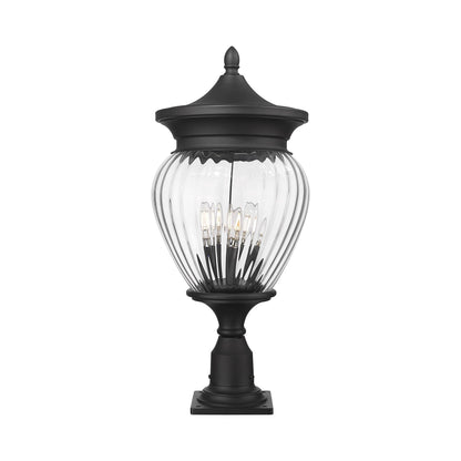 Davina Outdoor Teardrop Post Light (Square Pier Mount/12-Inch).