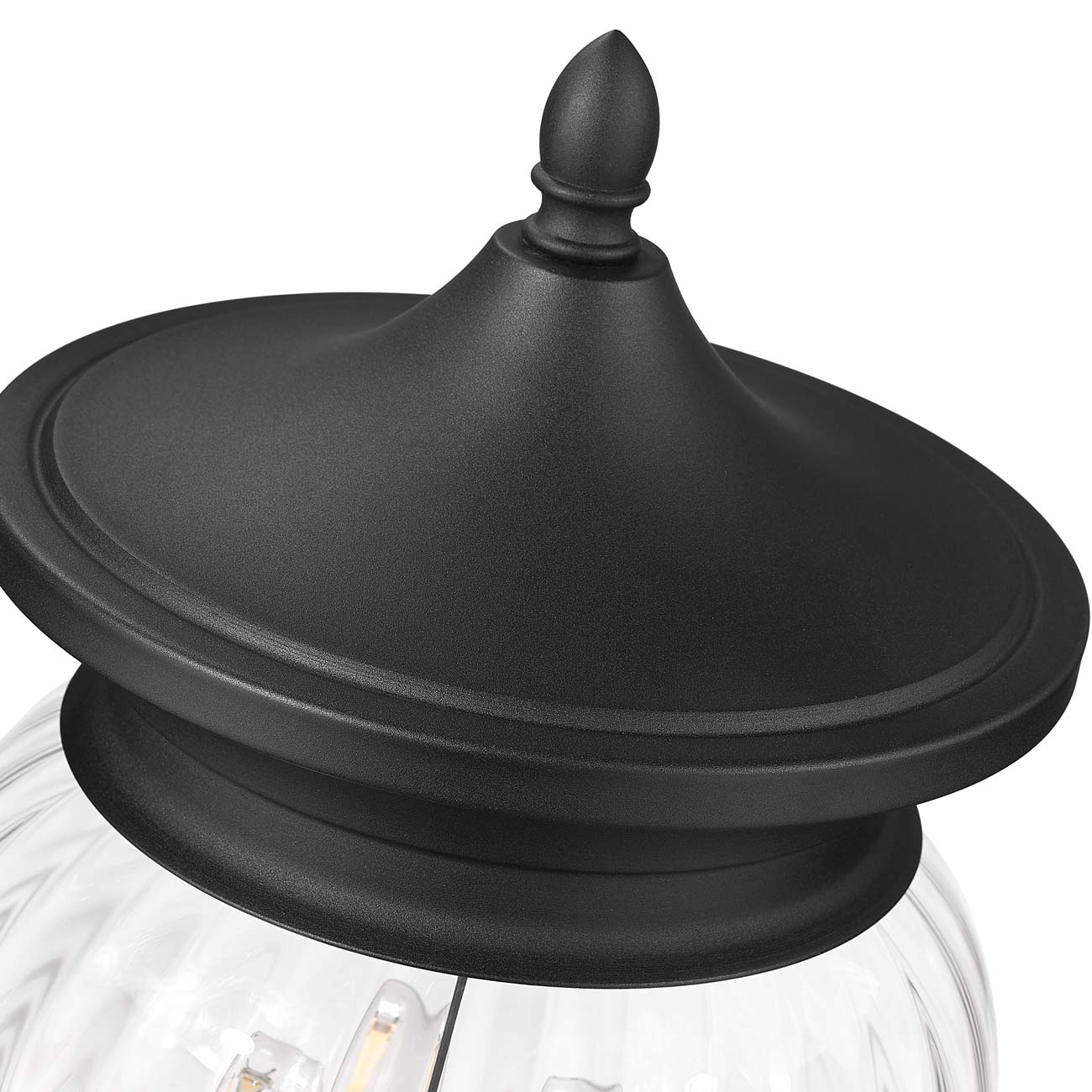 Davina Outdoor Teardrop Post Light in Detail.