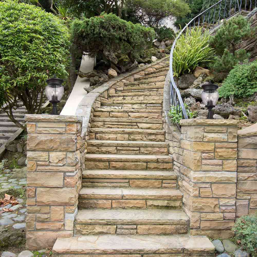 Davina Outdoor Teardrop Post Light in Outside Area.