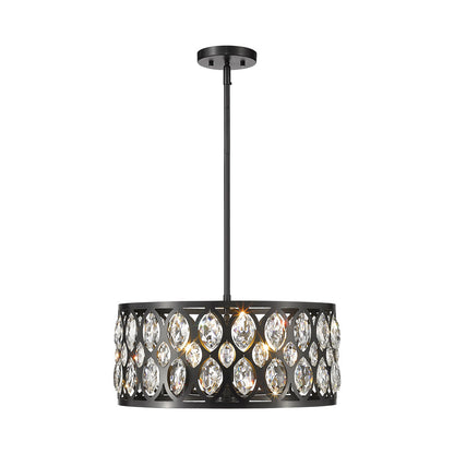 Dealey Chandelier in Matte Black (5-Light).