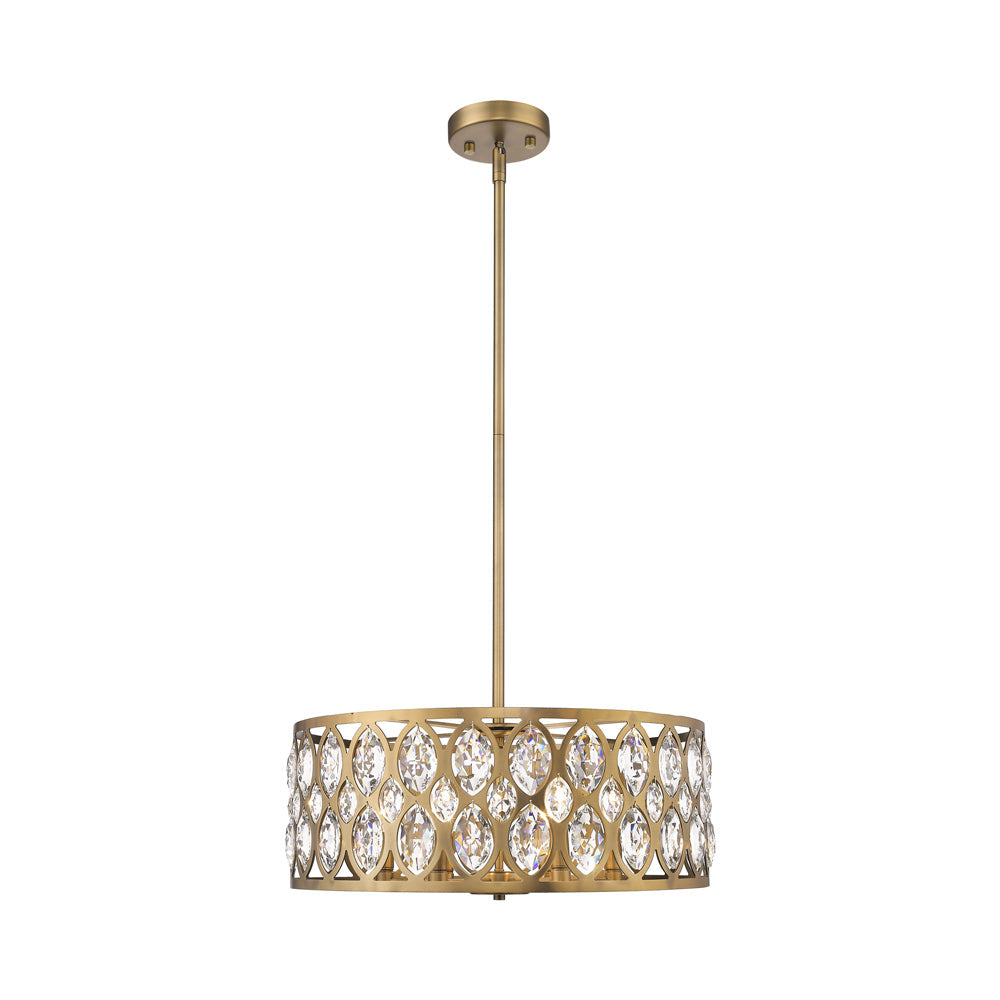 Dealey Chandelier in Heirloom Brass (6-Light).