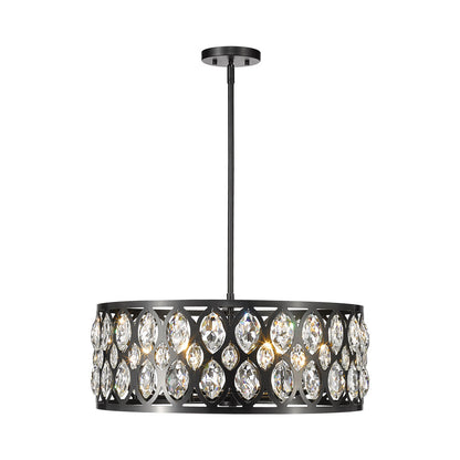 Dealey Chandelier in Matte Black (6-Light).