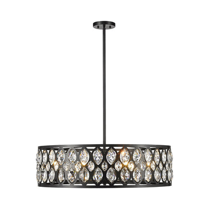 Dealey Chandelier in Matte Black (8-Light).