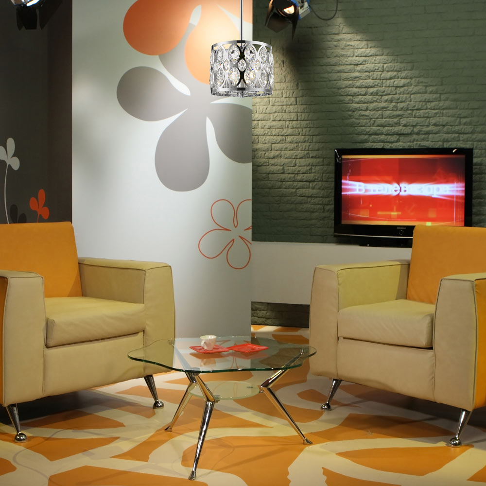 Dealey Chandelier in living room.