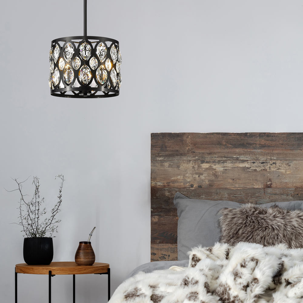 Dealey Chandelier in bedroom.