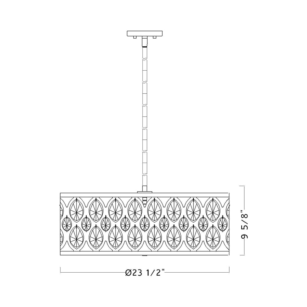 Dealey Chandelier - line drawing.