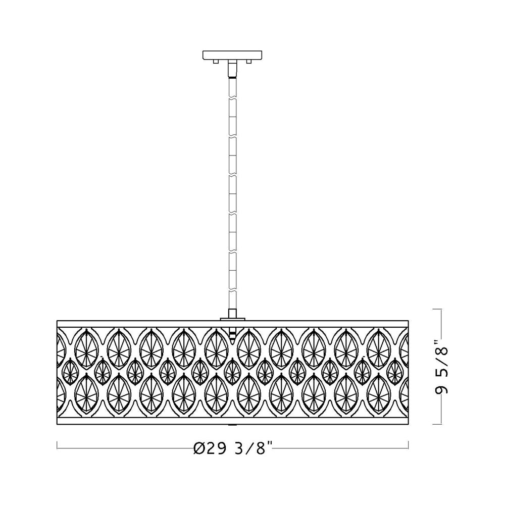 Dealey Chandelier - line drawing.