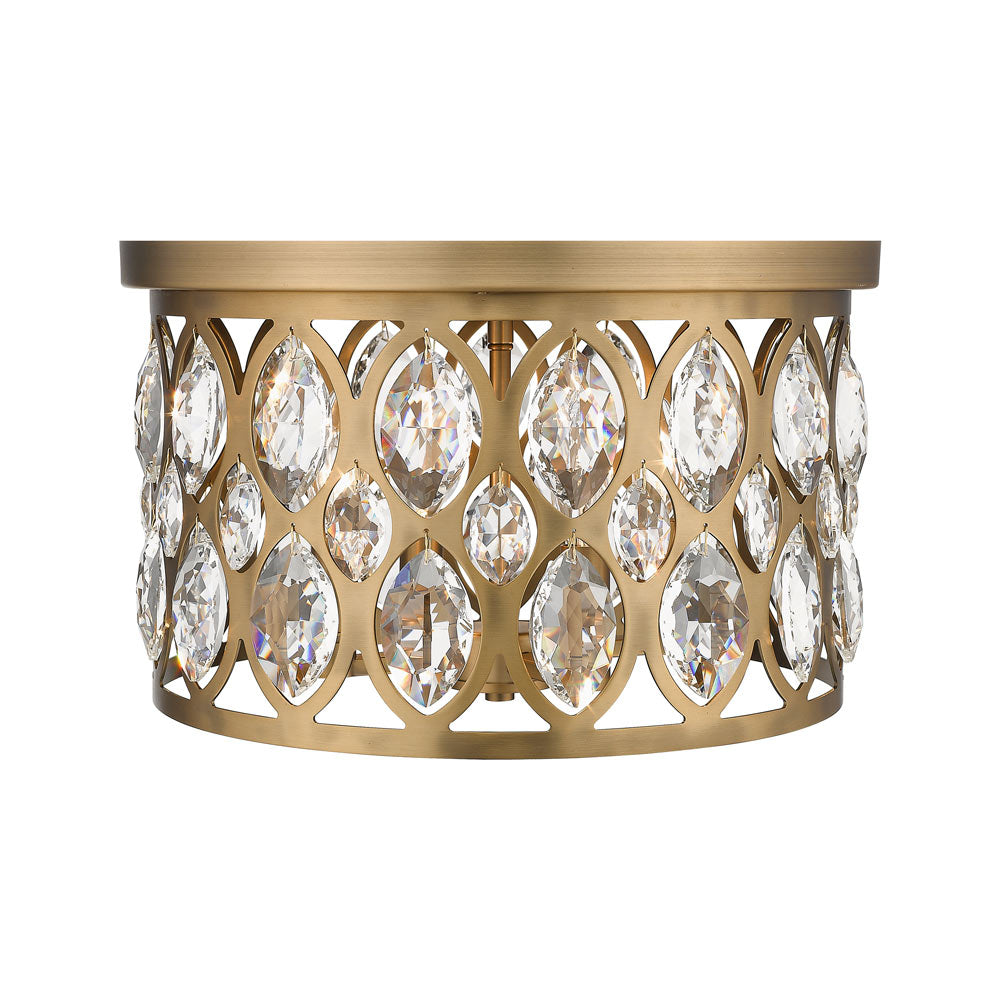Dealey Flush Mount Ceiling Light in Heirloom Brass (4-Light).
