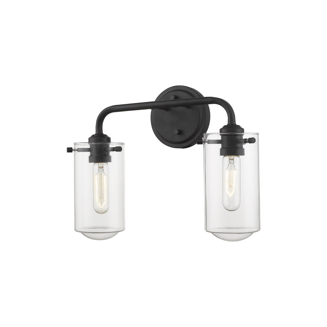 Delaney Bath Vanity Light in Matte Black (2-Light).