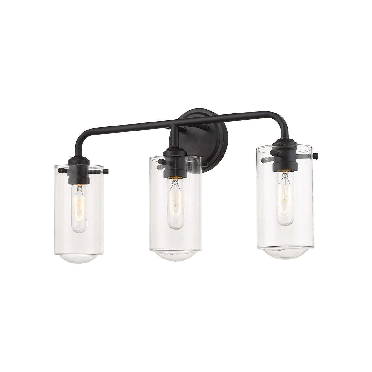 Delaney Bath Vanity Light in Matte Black (3-Light).
