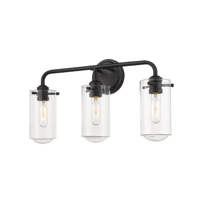 Delaney Bath Vanity Light in Matte Black (3-Light).
