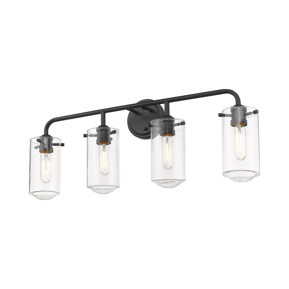 Delaney Bath Vanity Light in Matte Black (4-Light).