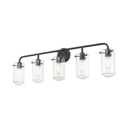 Delaney Bath Vanity Light in Matte Black (5-Light).