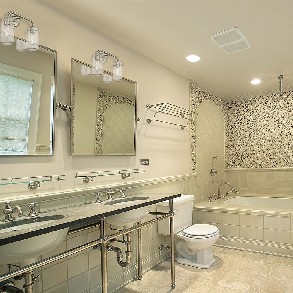 Delaney Bath Vanity Light in bathroom.