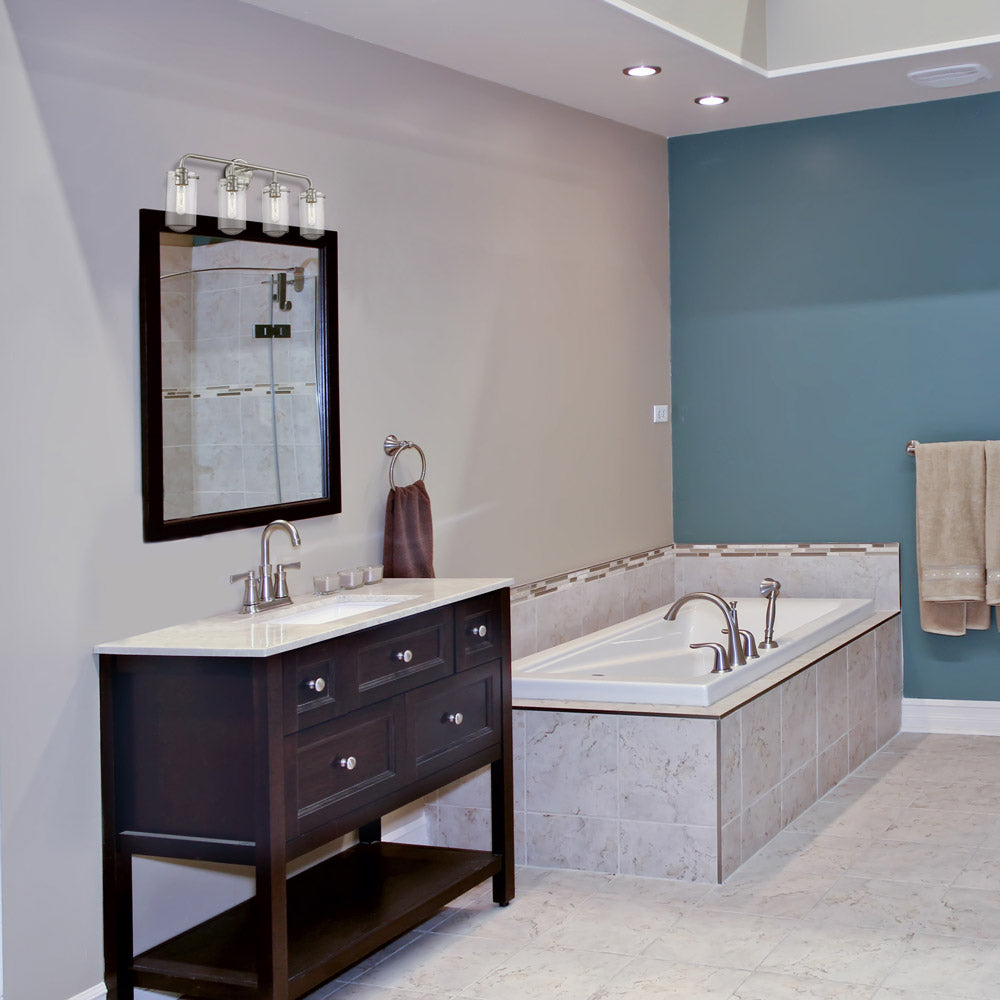 Delaney Bath Vanity Light in bathroom.