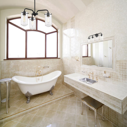 Delaney Bath Vanity Light in bathroom.