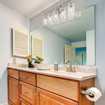 Delaney Bath Vanity Light in bathroom.
