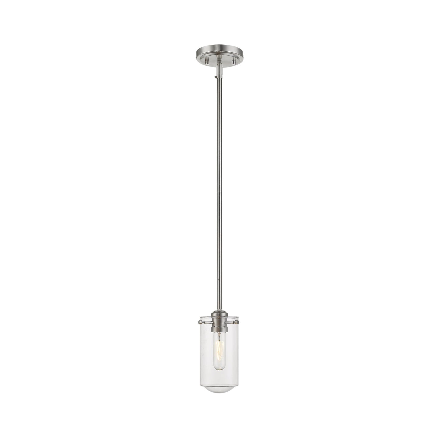 Delaney Pendant Light in Brushed Nickel.