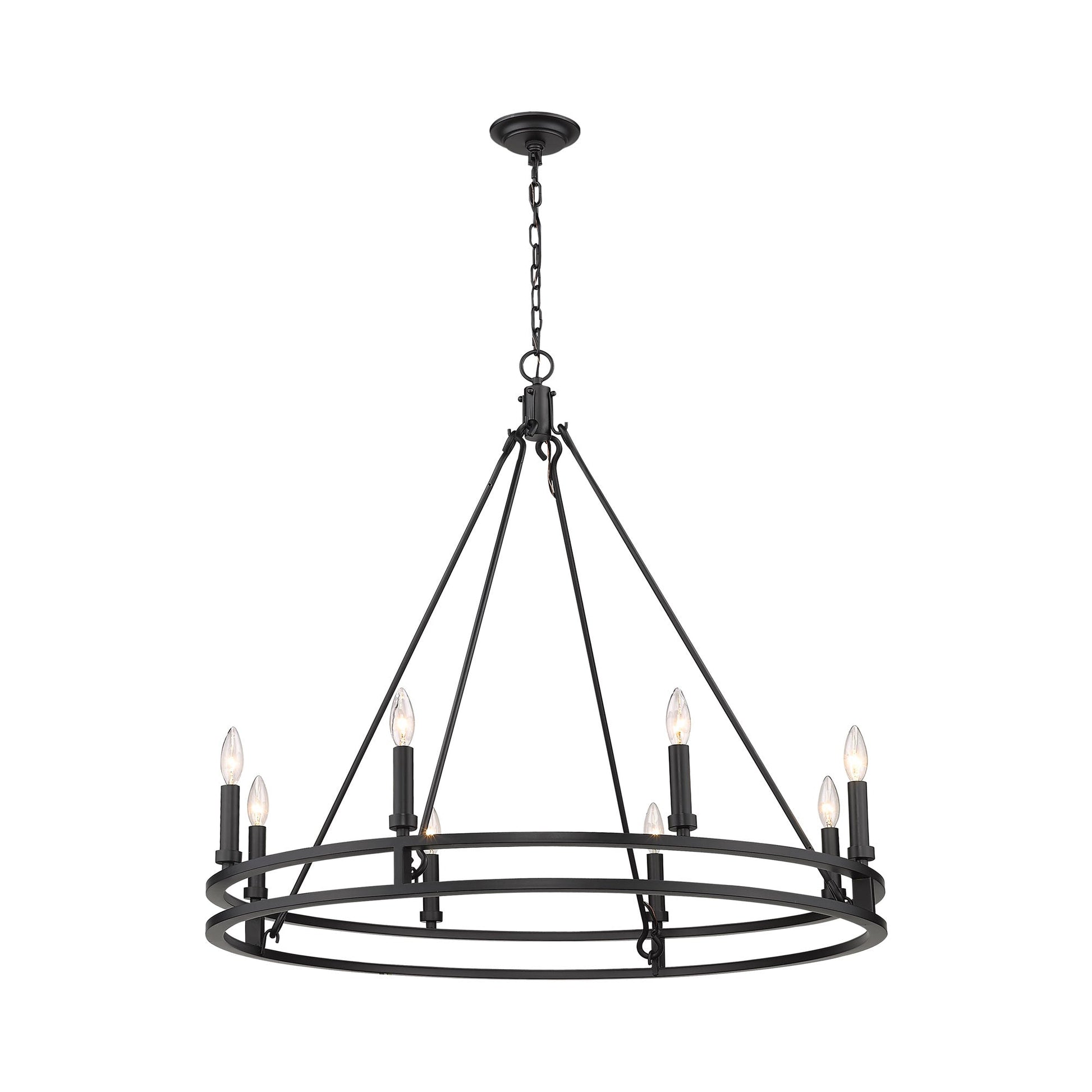 Dennison Chandelier in Matte Black (8-Light).