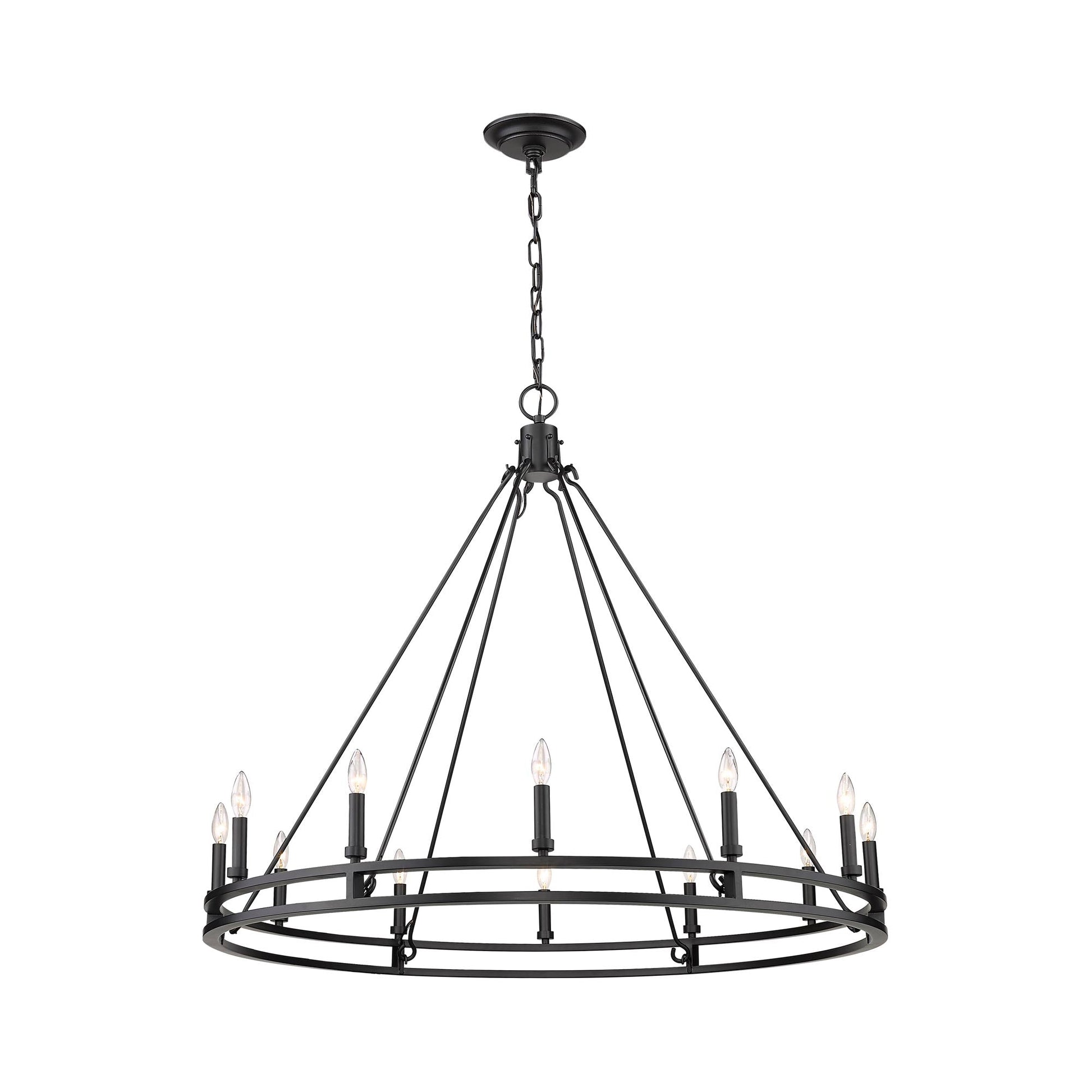 Dennison Chandelier in Matte Black (12-Light).