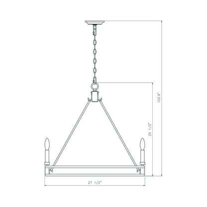 Dennison Chandelier - line drawing.