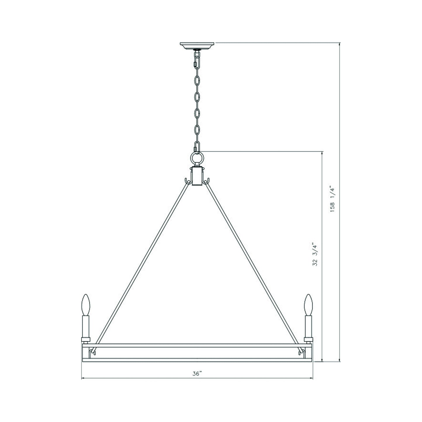 Dennison Chandelier - line drawing.