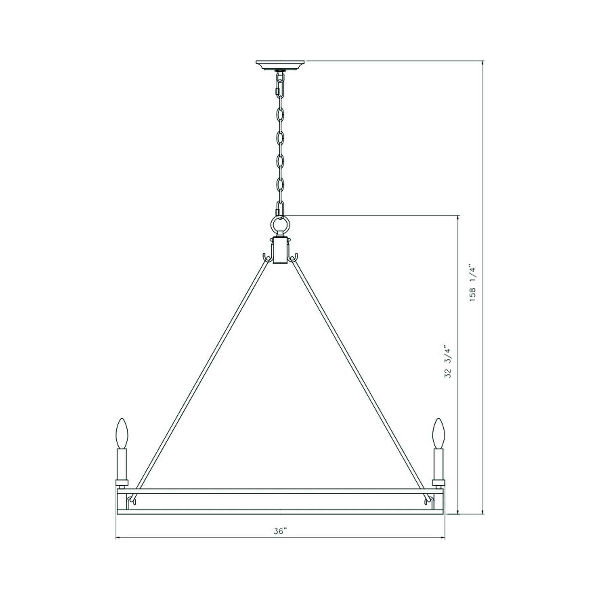 Dennison Chandelier - line drawing.