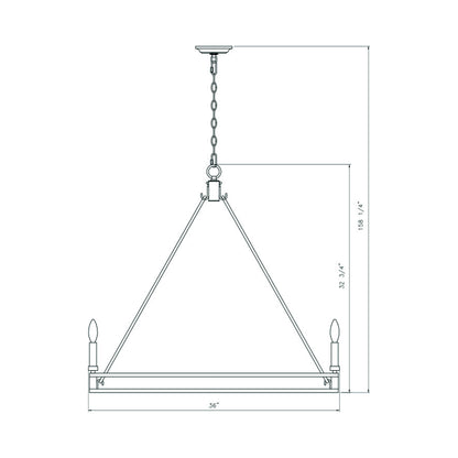 Dennison Chandelier - line drawing.