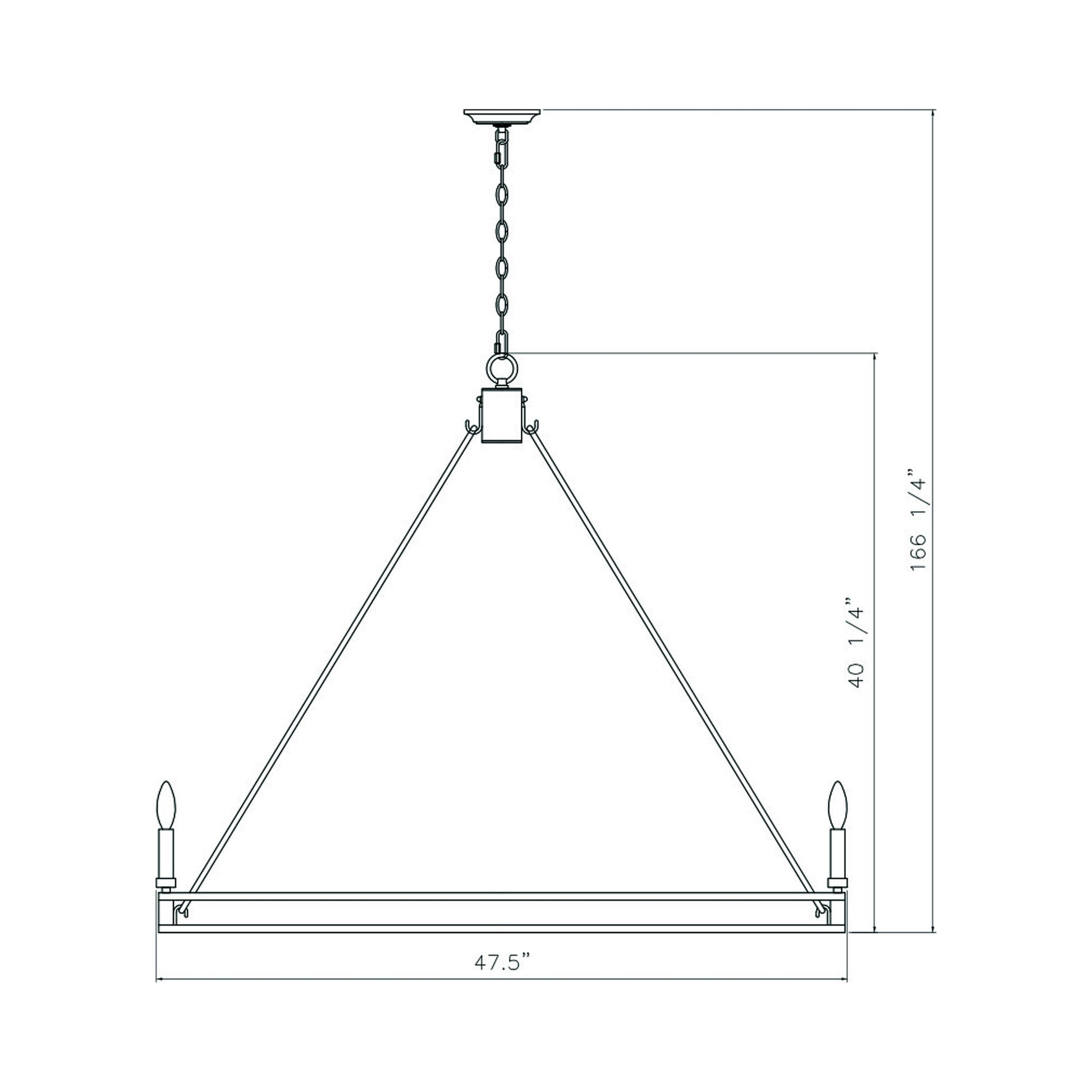 Dennison Chandelier - line drawing.