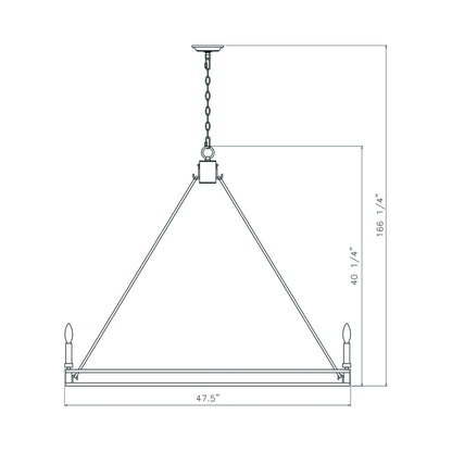 Dennison Chandelier - line drawing.